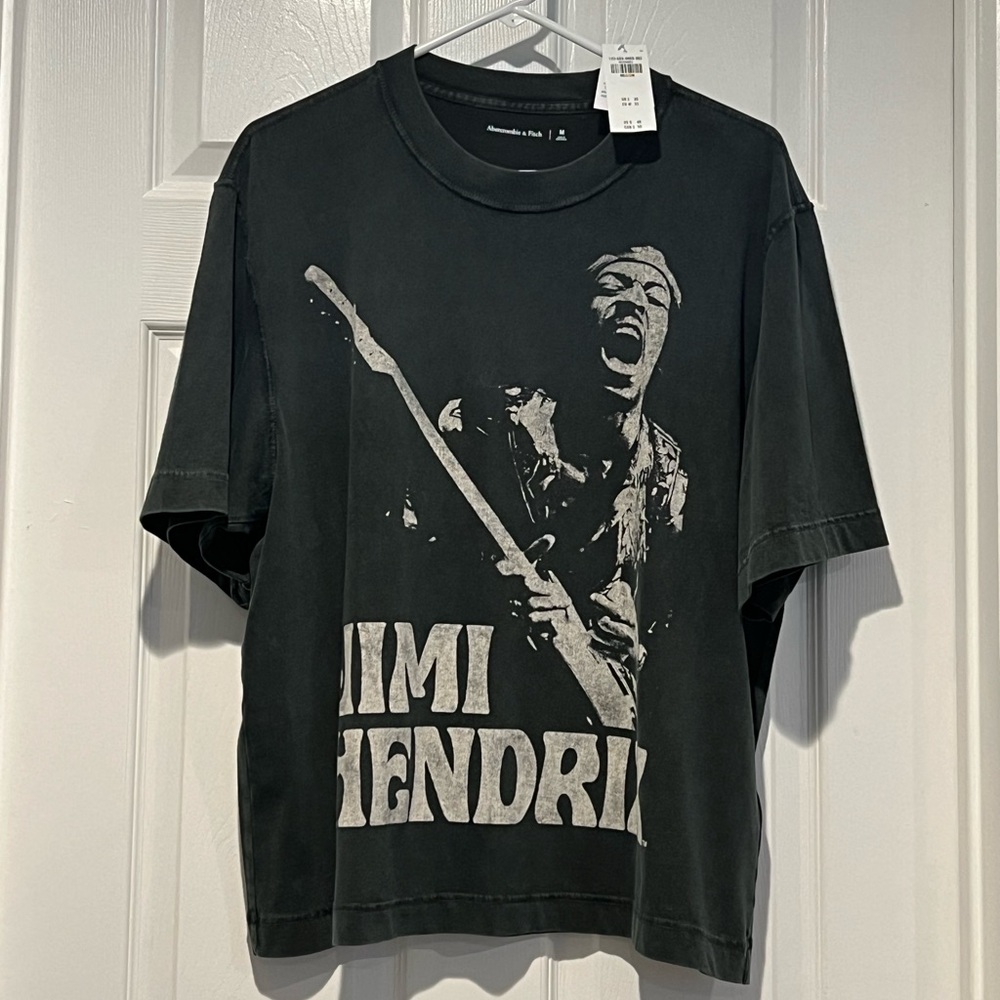 Abercrombie & Fitch Jimi Hendricks Oversized Cropped Graphic T-shirt Medium